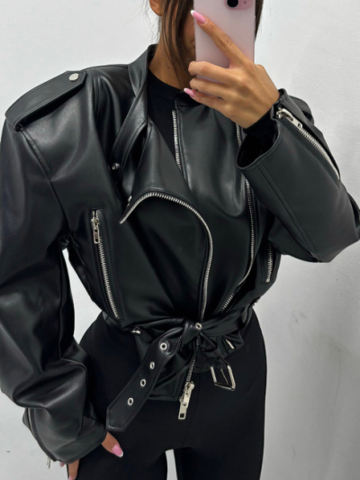 RAMONESKA Z EKOSKÓRY - czarna 