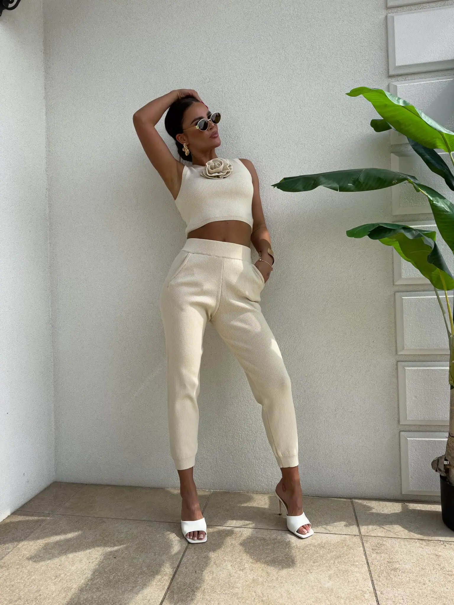 KOMPLET DELANI ROSE - jasny beż