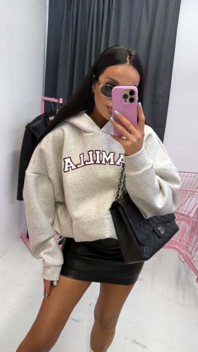 BLUZA Z KAPTUREM - szara 