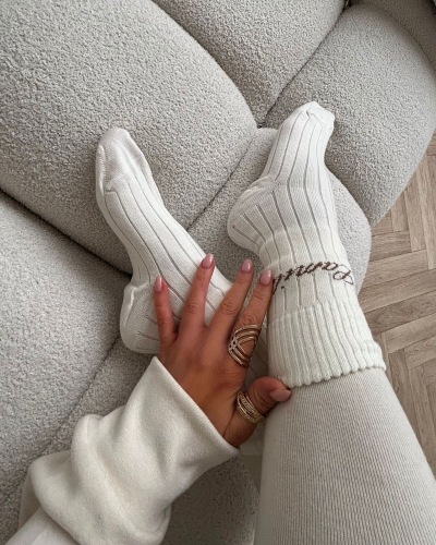 SKARPETY WEŁNIANE - ecru 