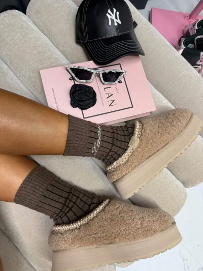 SKARPETY WEŁNIANE - czekolada