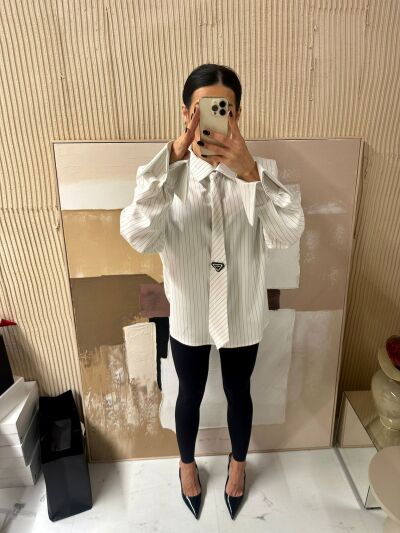 KOSZULA Z KRAWATEM - biała