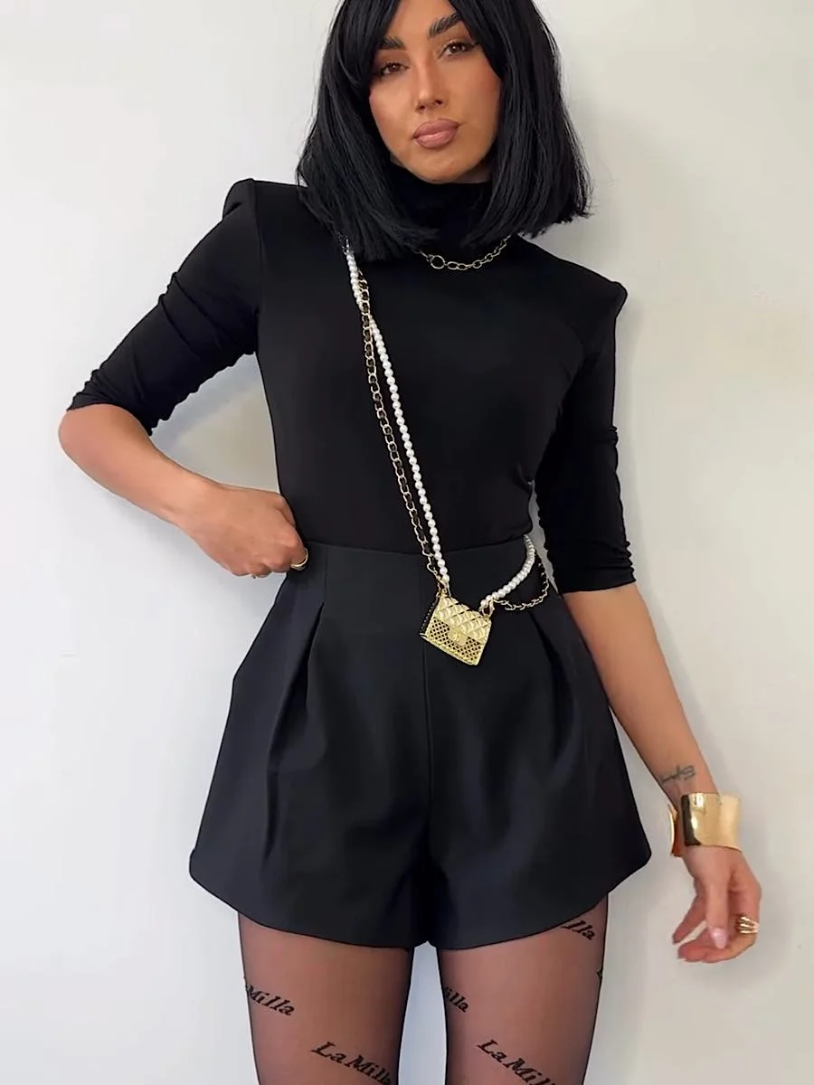 SPODENKI MATERIAŁOWE MOTYLKI - czarne 