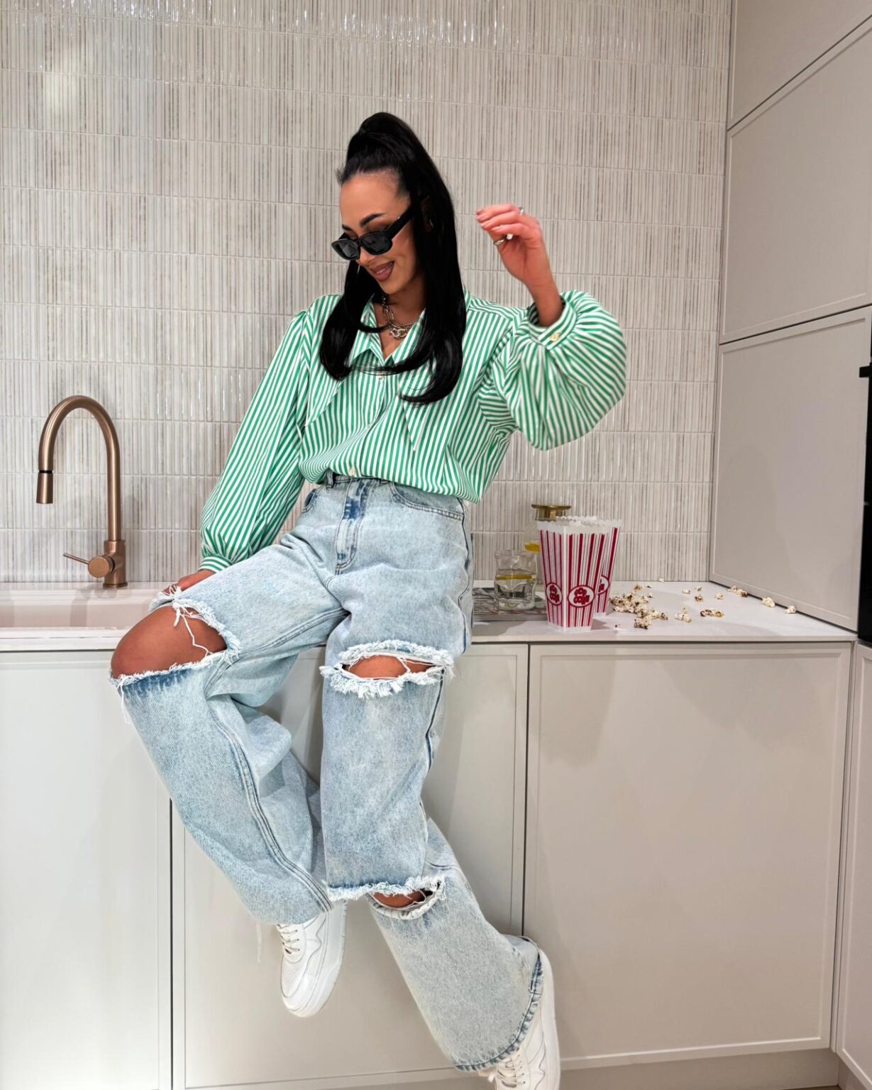 KOSZULA_LAMILLA_W_PASKI_-_zielono-biala