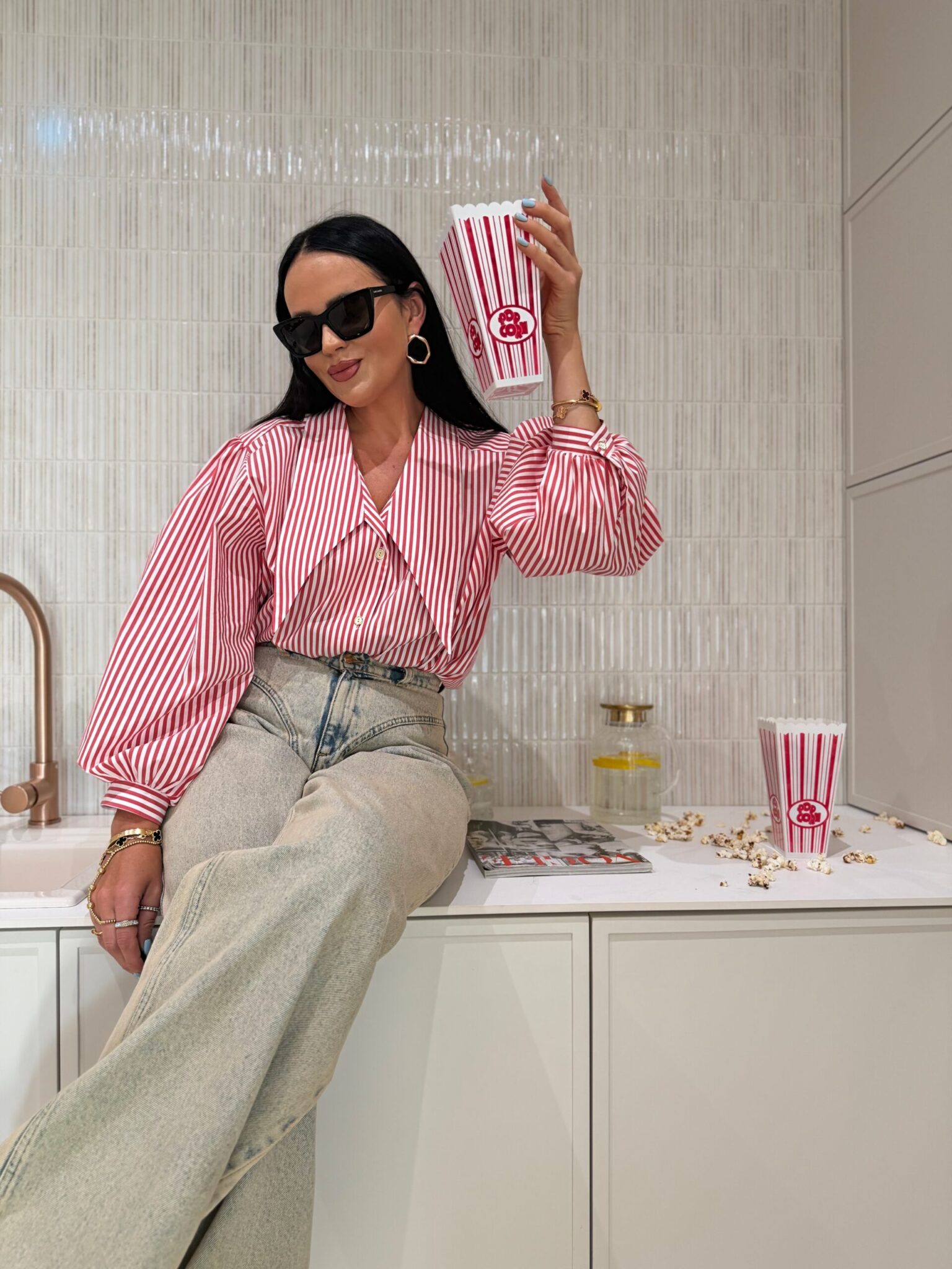 KOSZULA_LA_MILLA_W_PASKI_-_bialo-czerwona