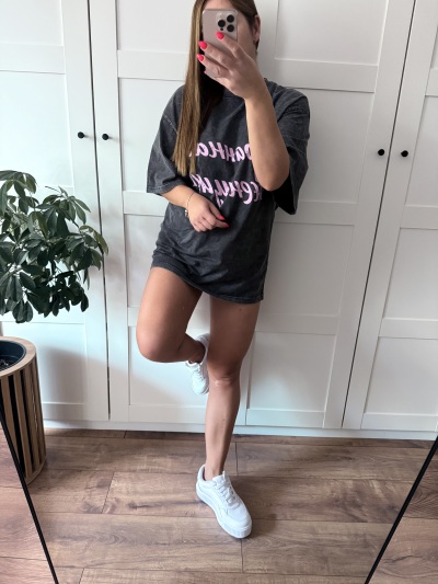 T-SHIRT DEKATYZOWANY - grafit