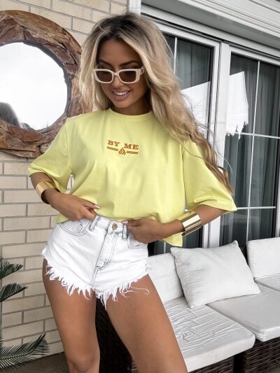 T-SHIRT BOSSY - cytryna