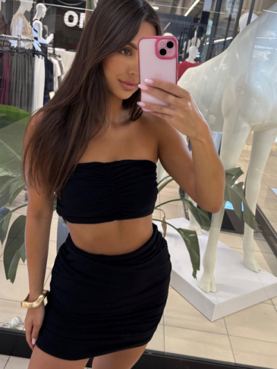 KOMPLET TOP I SPÓDNICZKA EMO - czarny